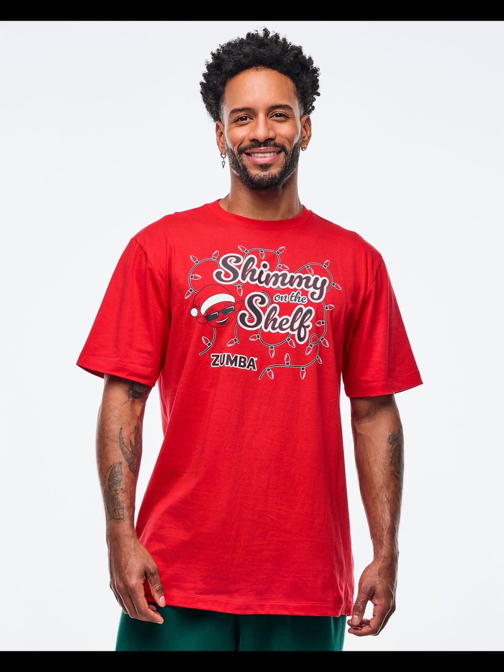 Zumba Red 'Shimmy on the Shelf' Graphic Tee - Santa Hat
